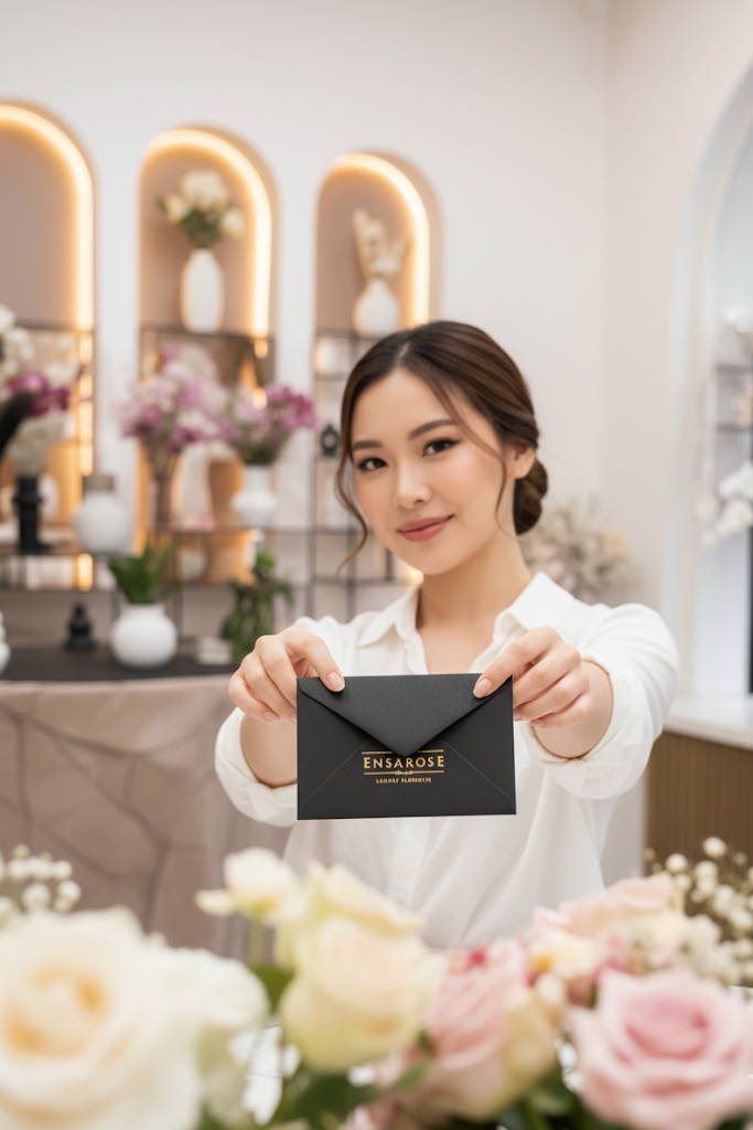 Luxury Rosen mit Ruscus und Schleierkraut Edel Verpackt