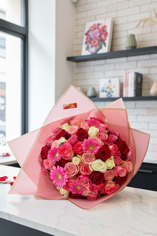 Luxury Rosa Weiß Rot Kombi