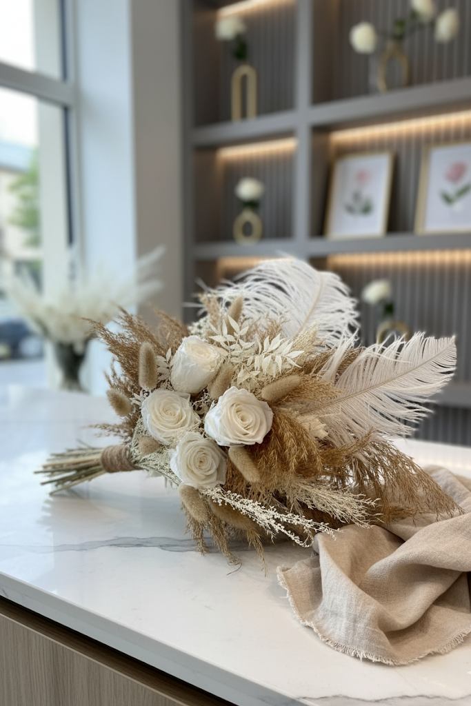 Brautstrauß Beige Weiss II