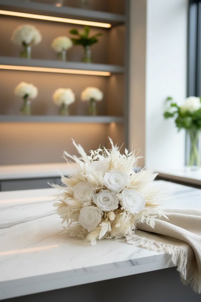 Brautstrauß Beige Weiß