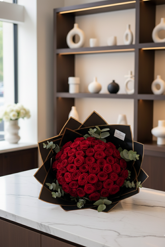 30 / 60 Rosen Eukalyptus Edel verpackt