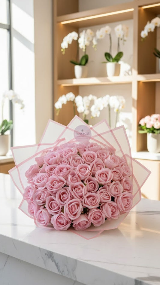 30 Künstliche Samtrosen Pink