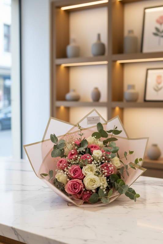 Rosa Weiss Eukalyptus