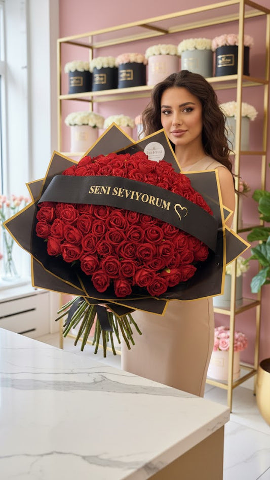 60 Samtrosen mit Seni Seviyorum