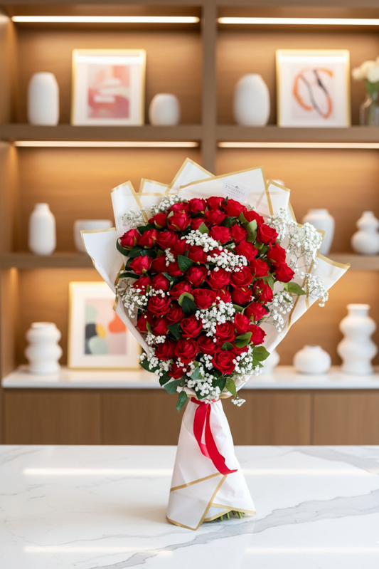 50 Luxury Kunstrosen Strauß