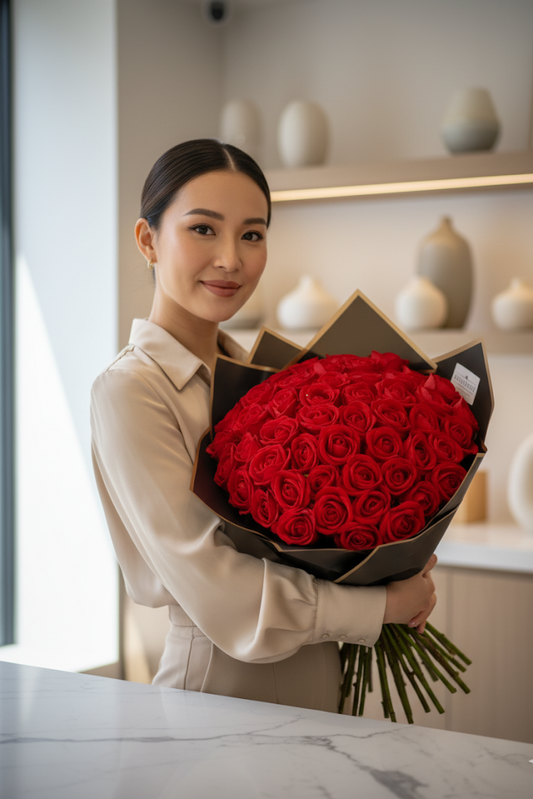 30 - 50 Künstliche Samt Rosen Rot