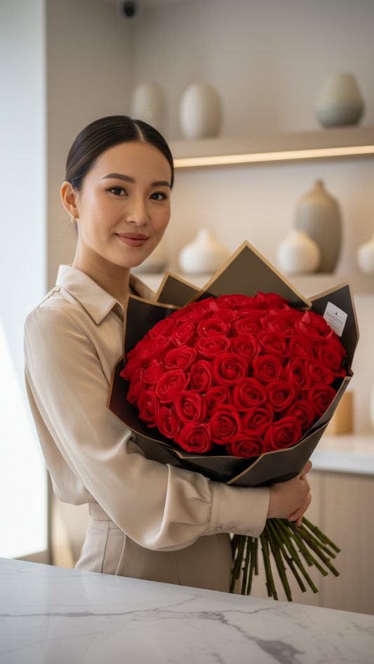 30 - 50 Künstliche Samt Rosen Rot
