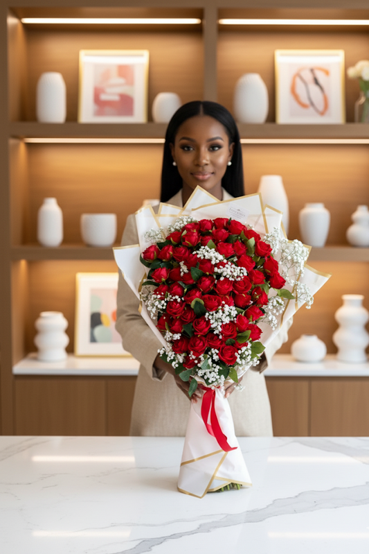 50 Luxury Kunstrosen Strauß