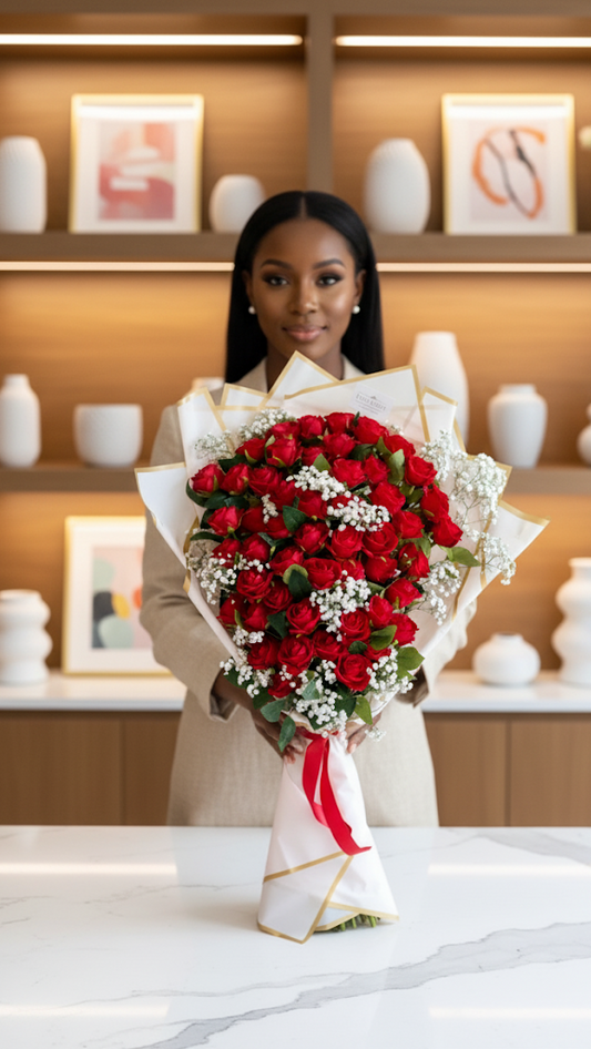 50 Luxury Kunstrosen Strauß