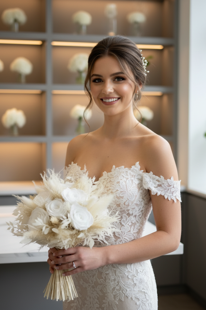 Brautstrauß Beige Weiß