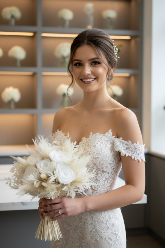 Brautstrauß Beige Weiß