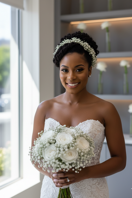 Brautstrauß Infinity u. Schleierkraut