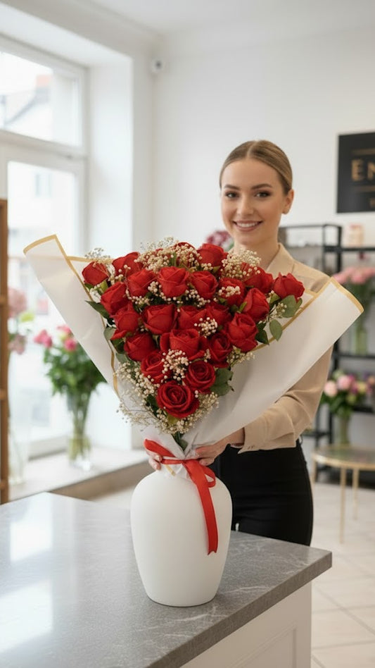 25 Luxury Kunstrosen Strauß