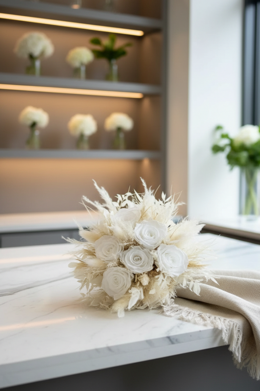Brautstrauß Beige Weiß