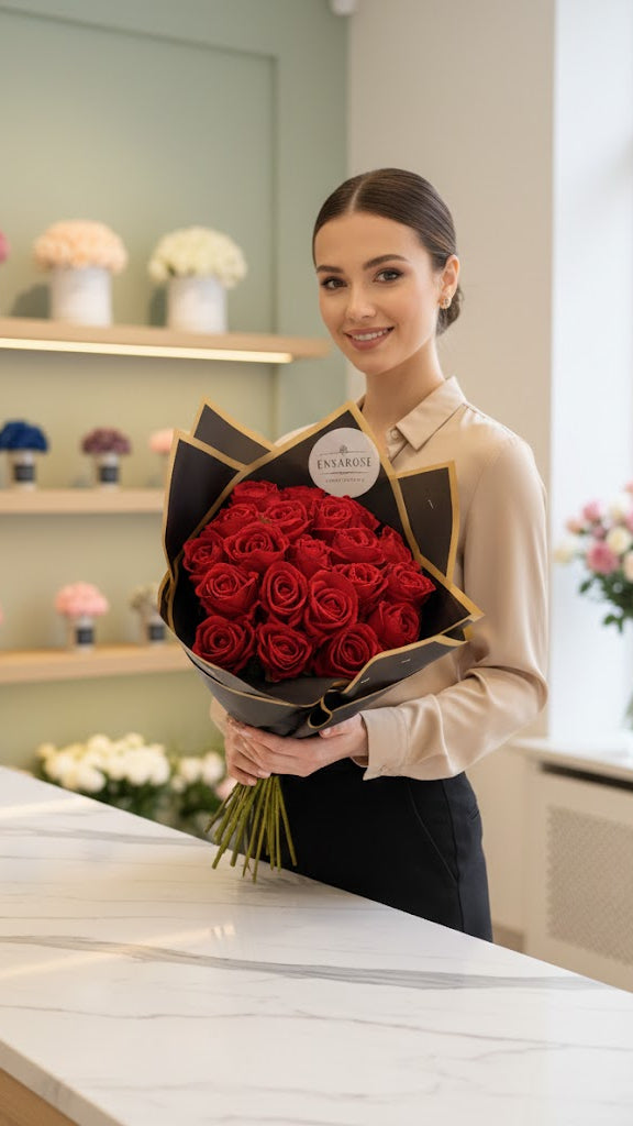 20 Samt Rosen Strauss Rot