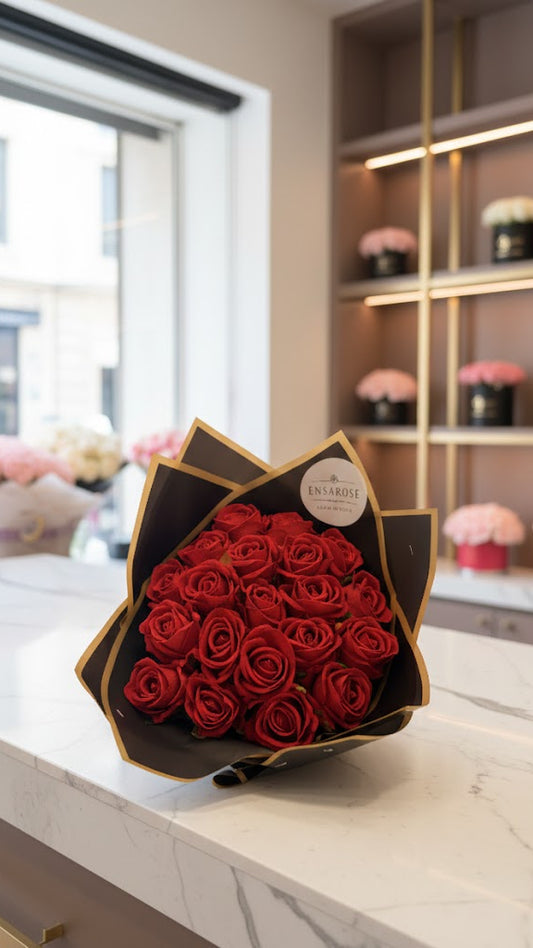 20 Samt Rosen Strauss Rot