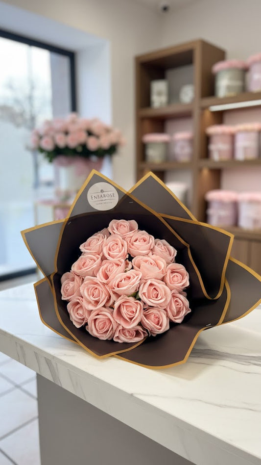 20 Samt Rosen Strauss Pink