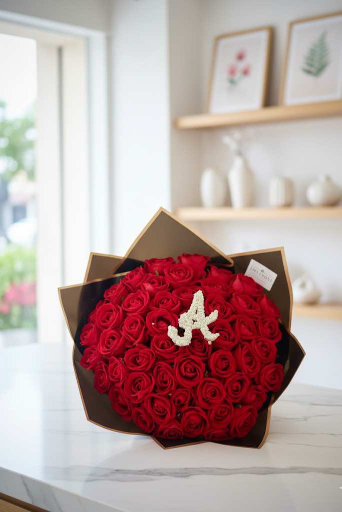 50 Künstliche Samt Rosen Rot (Personalisiert)