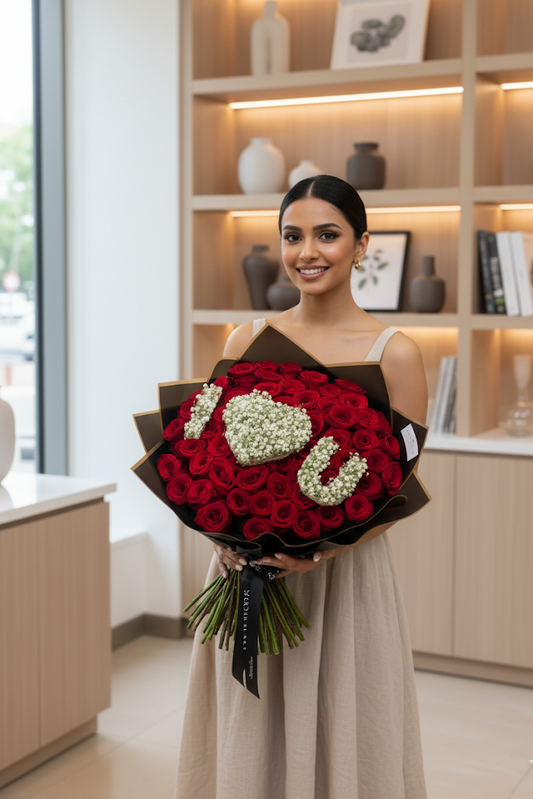 50 LuxuryRosen Schleier I❤️U