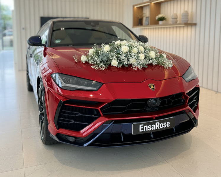 Autodekoration Rosen Rot Weiß