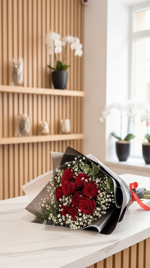 9 Stück Valentine Luxury Rosenstrauß