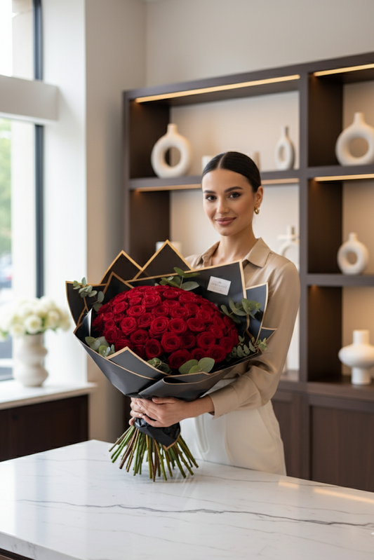 30 / 60 Rosen Eukalyptus Edel verpackt