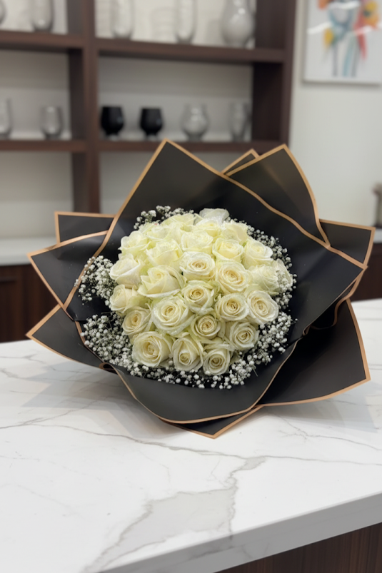 Luxury weiẞe Rosen 30 mit Glitzer