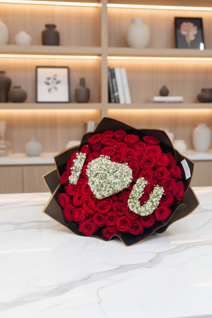 50 LuxuryRosen Schleier I❤️U